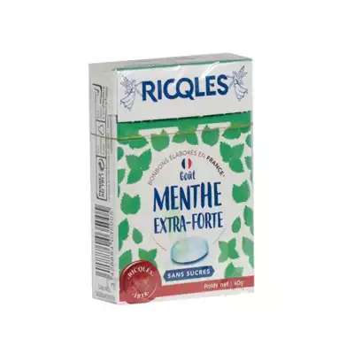 Ricqles Sucres Cuits Bonbon Menthe Extra-forte Sans Sucre B/40g à Les Arcs